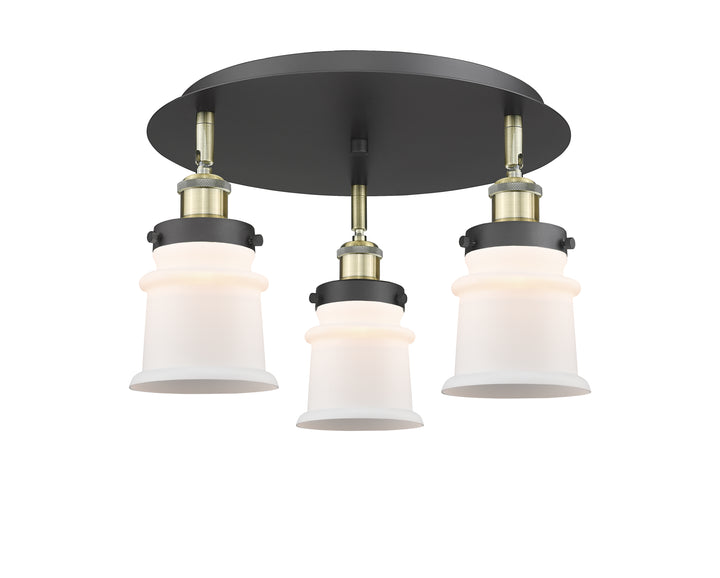 Innovations Lighting Canton Flush Mount Ceiling Flush Mounts Innovations Lighting Black Antique Brass Matte White ; Glass Type: Frosted 