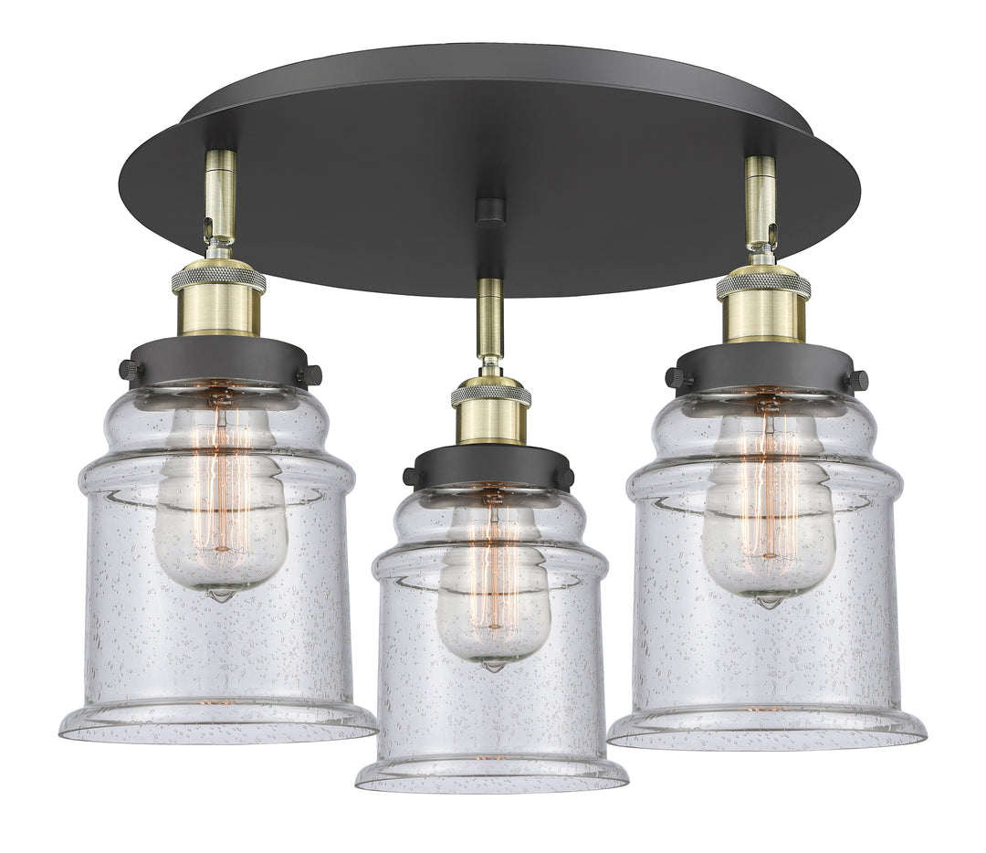 Innovations Lighting Canton 6" Flush Mount - Black Antique Brass Ceiling Flush Mounts Innovations Lighting Seedy ; Glass Type: Seeded  