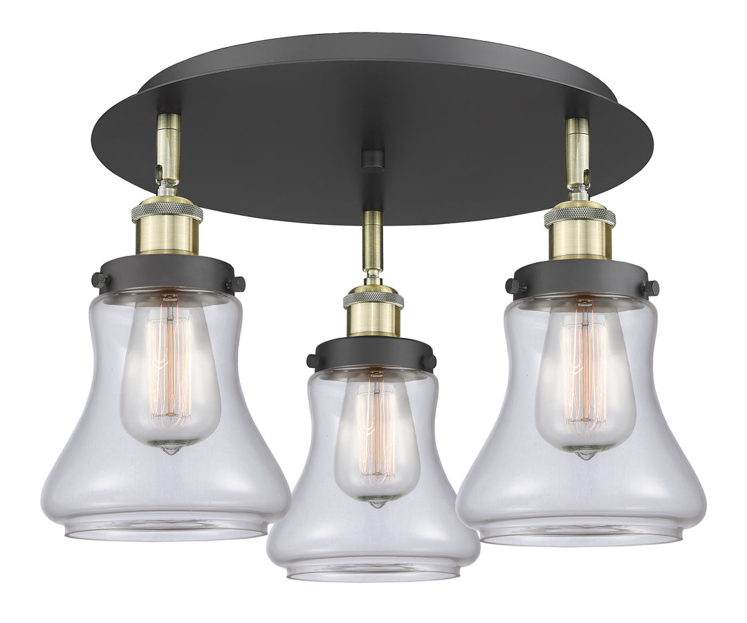 Innovations Lighting Bellmont 6" Flush Mount - Black Antique Brass Ceiling Flush Mounts Innovations Lighting Clear ; Glass Type: Clear  