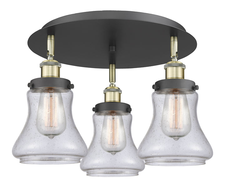 Innovations Lighting Bellmont 6" Flush Mount - Black Antique Brass Ceiling Flush Mounts Innovations Lighting Seedy ; Glass Type: Seeded  