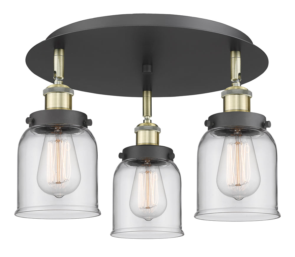 Innovations Lighting Edison Flush Mount - Black Antique Brass Ceiling Flush Mounts Innovations Lighting Clear ; Glass Type: Clear  