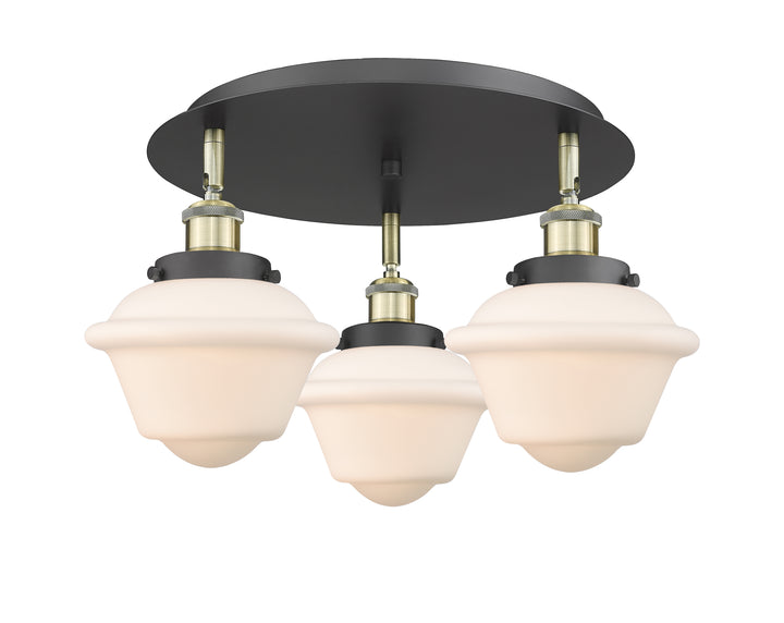 Innovations Lighting Oxford Flush Mount - Black Antique Brass Ceiling Flush Mounts Innovations Lighting Matte White ; Glass Type: Frosted  