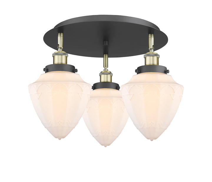 Innovations Lighting Bullet 7" Flush Mount - Black Antique Brass Ceiling Flush Mounts Innovations Lighting Matte White ; Glass Type: Frosted  