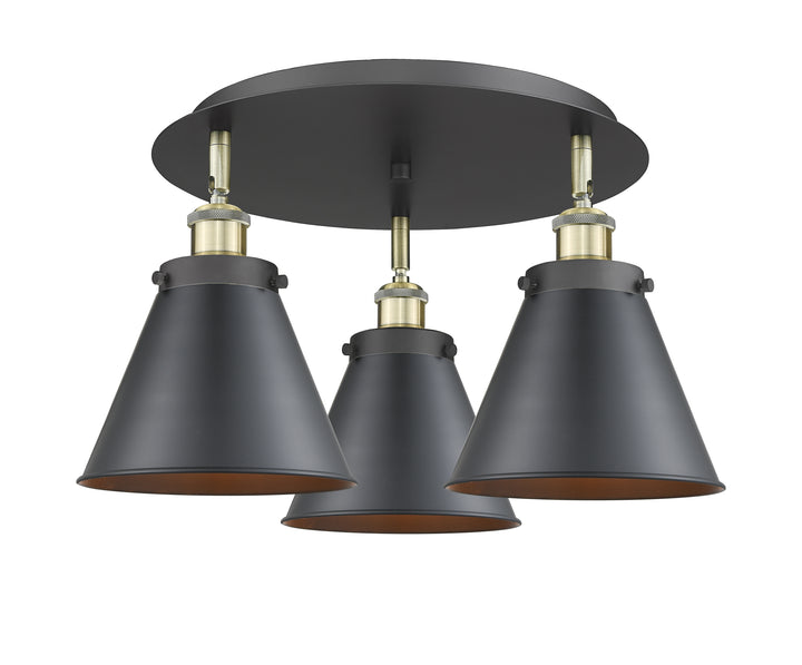 Innovations Lighting Appalachian 8" Flush Mount Ceiling Flush Mounts Innovations Lighting Black Antique Brass  