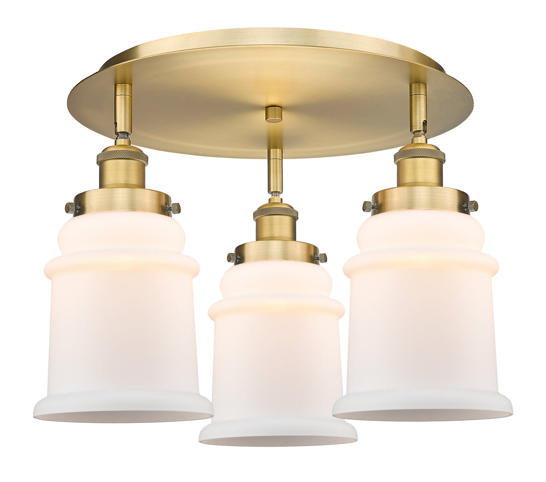 Innovations Lighting Canton 6" Flush Mount - Brushed Brass Ceiling Flush Mounts Innovations Lighting Matte White ; Glass Type: Frosted  