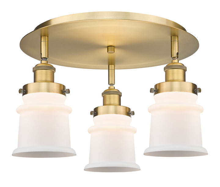 Innovations Lighting Canton Flush Mount Ceiling Flush Mounts Innovations Lighting Brushed Brass Matte White ; Glass Type: Frosted 