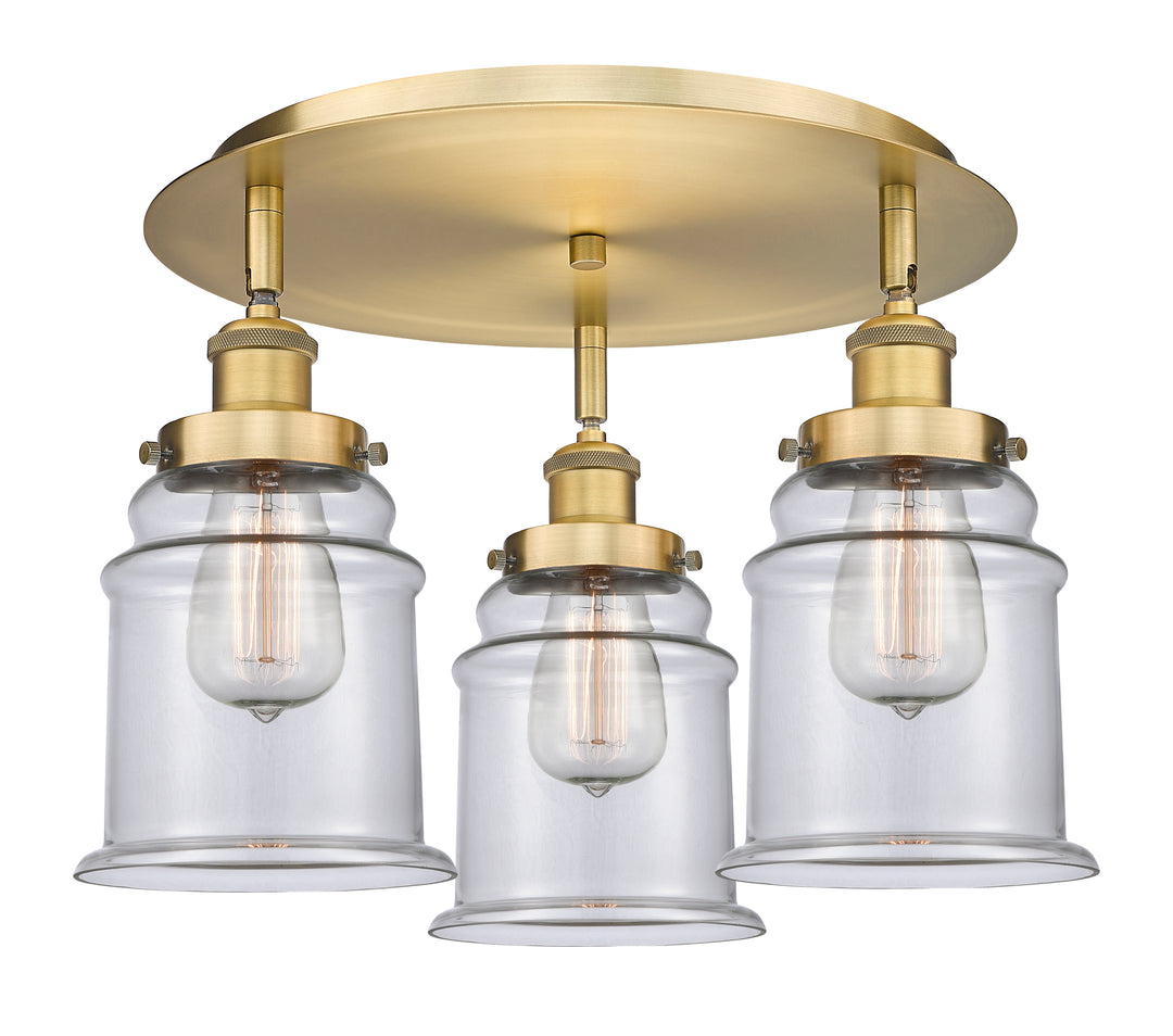 Innovations Lighting Canton 6" Flush Mount - Brushed Brass Ceiling Flush Mounts Innovations Lighting Clear ; Glass Type: Clear  