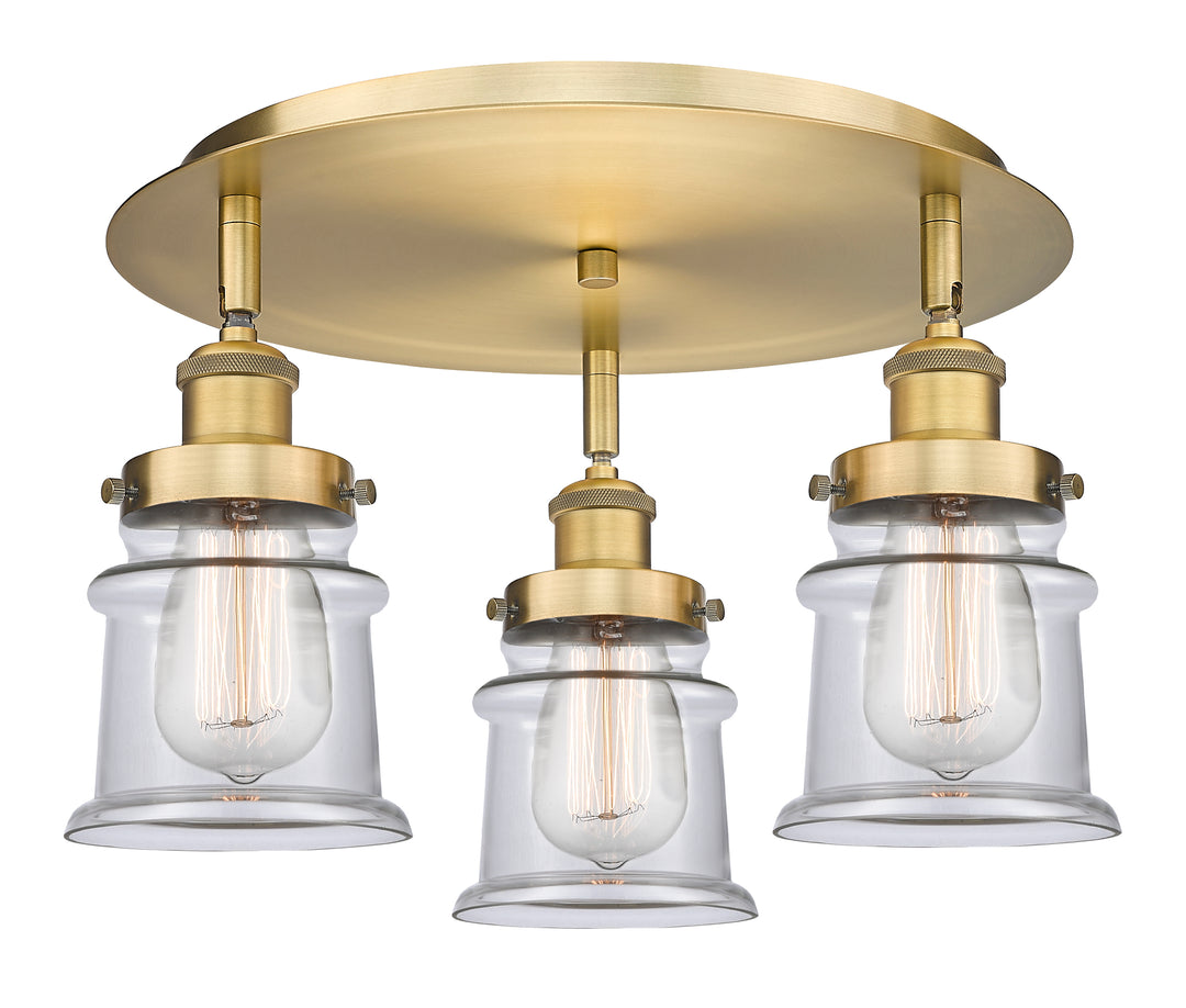 Innovations Lighting Canton Flush Mount Ceiling Flush Mounts Innovations Lighting Brushed Brass Clear ; Glass Type: Clear 