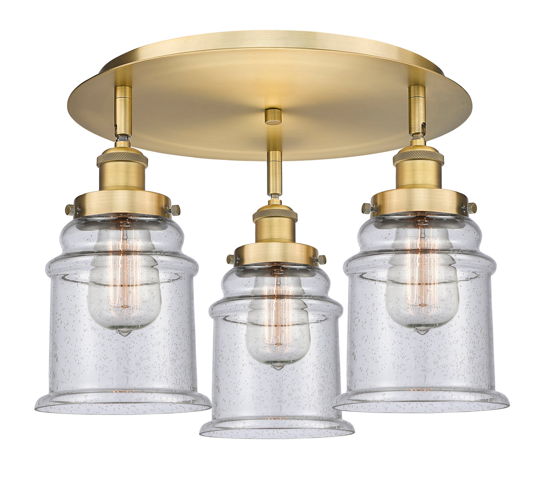 Innovations Lighting Canton 6" Flush Mount - Brushed Brass Ceiling Flush Mounts Innovations Lighting Seedy ; Glass Type: Seeded  