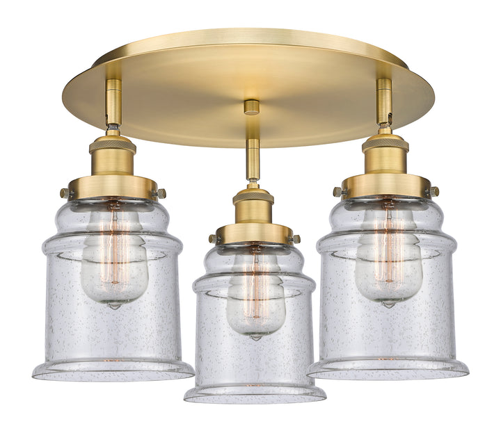 Innovations Lighting Canton 6" Flush Mount - Brushed Brass Ceiling Flush Mounts Innovations Lighting Seedy ; Glass Type: Seeded  