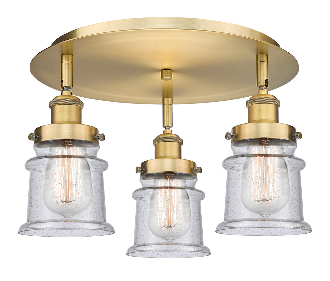 Innovations Lighting Canton Flush Mount Ceiling Flush Mounts Innovations Lighting Brushed Brass Seedy ; Glass Type: Seeded 