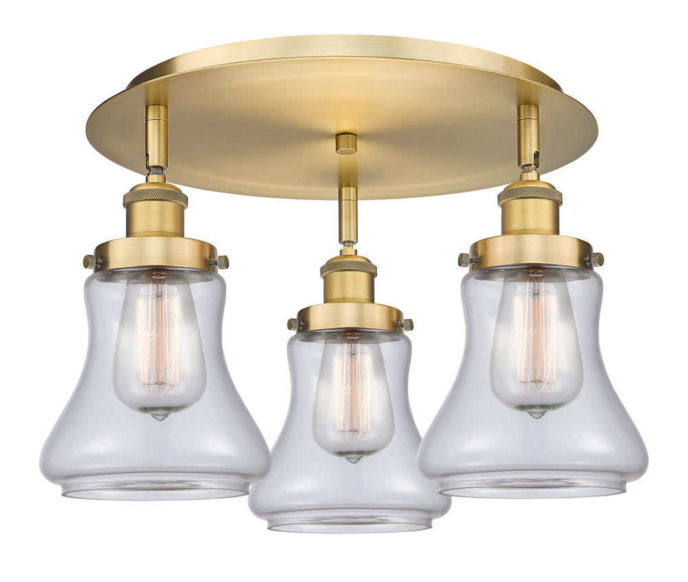 Innovations Lighting Bellmont 6" Flush Mount - Brushed Brass Ceiling Flush Mounts Innovations Lighting Clear ; Glass Type: Clear  