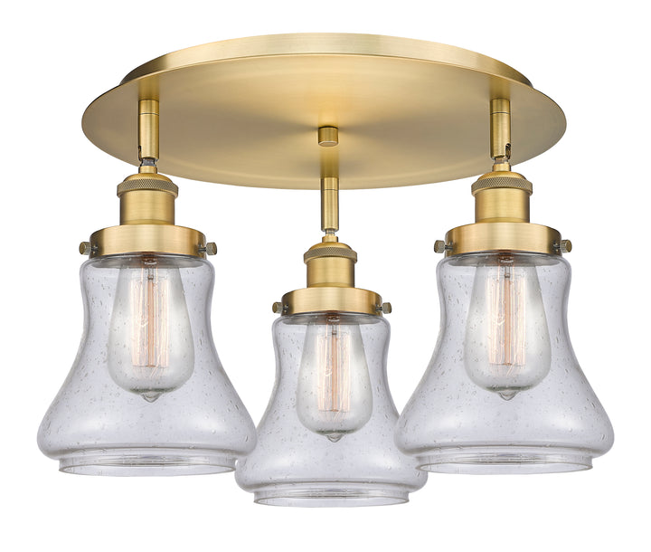 Innovations Lighting Bellmont 6" Flush Mount - Brushed Brass Ceiling Flush Mounts Innovations Lighting Seedy ; Glass Type: Seeded  