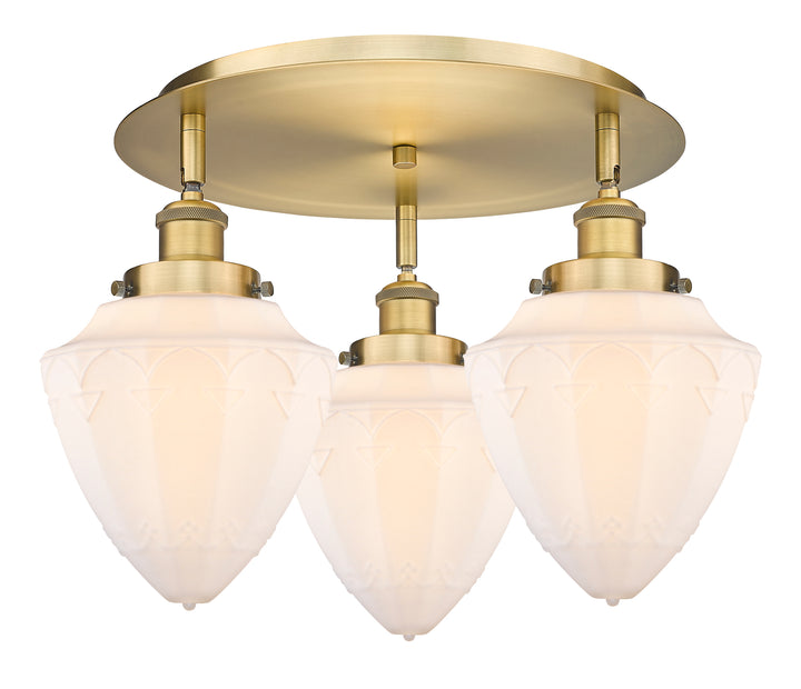 Innovations Lighting Bullet 7" Flush Mount - Brushed Brass Ceiling Flush Mounts Innovations Lighting Matte White ; Glass Type: Frosted  