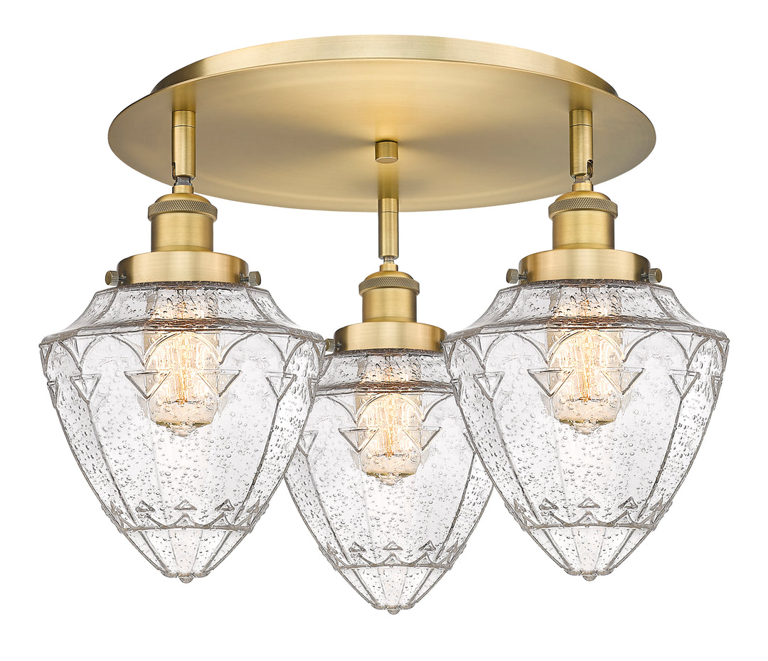 Innovations Lighting Bullet 7" Flush Mount - Brushed Brass Ceiling Flush Mounts Innovations Lighting Seedy ; Glass Type: Seeded  