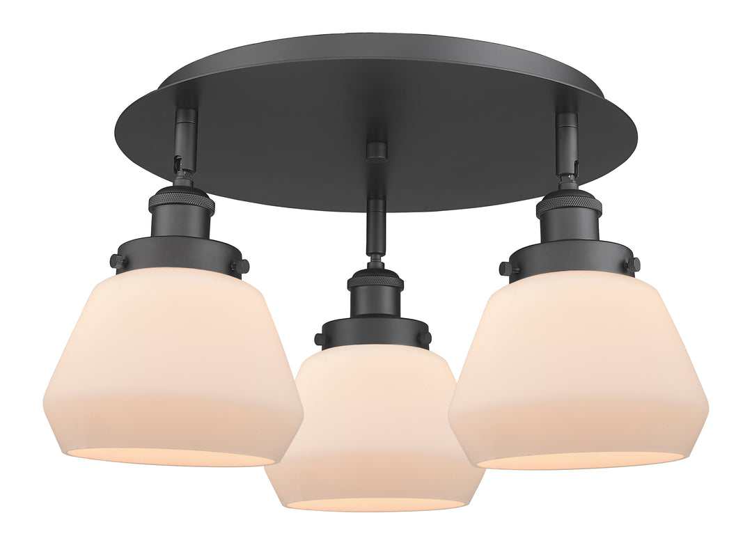 Innovations Lighting Fulton Flush Mount - Matte Black Ceiling Flush Mounts Innovations Lighting Matte White ; Glass Type: Frosted  