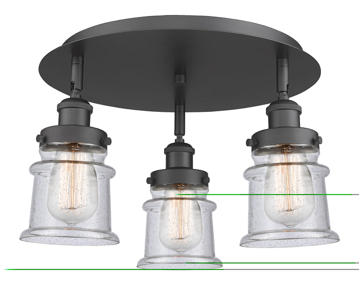 Innovations Lighting Canton Flush Mount Ceiling Flush Mounts Innovations Lighting Matte Black Seedy ; Glass Type: Seeded 