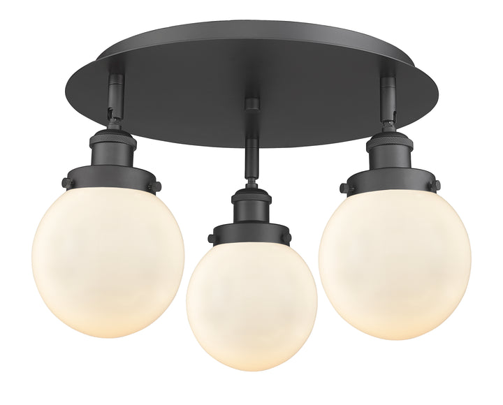 Innovations Lighting Beacon 6" Flush Mount - Matte Black Ceiling Flush Mounts Innovations Lighting Matte White ; Glass Type: Frosted  