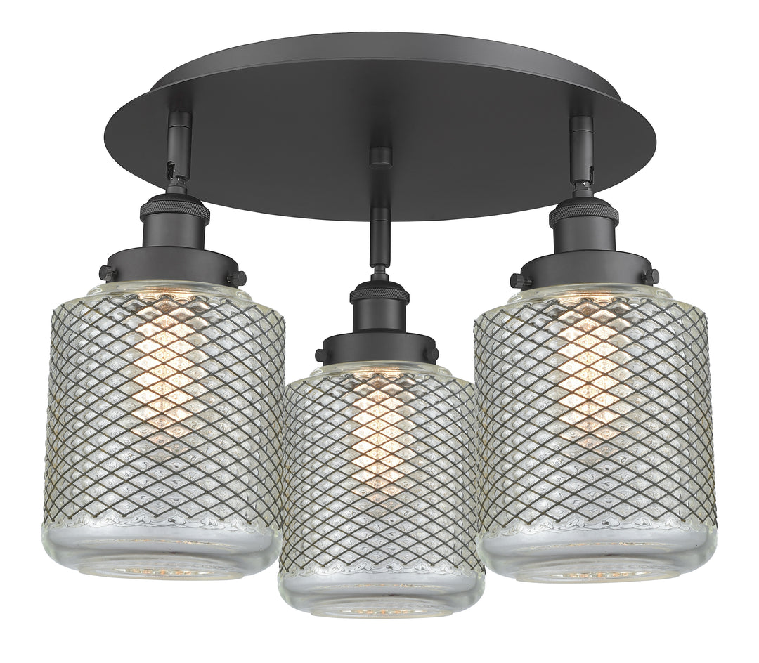 Innovations Lighting Edison Flush Mount - Matte Black Ceiling Flush Mounts Innovations Lighting Clear Wire Mesh ; Glass Type: Transparent  