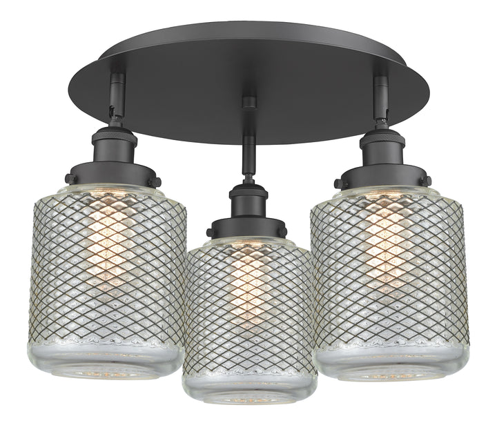 Innovations Lighting Edison Flush Mount - Matte Black Ceiling Flush Mounts Innovations Lighting Clear Wire Mesh ; Glass Type: Transparent  