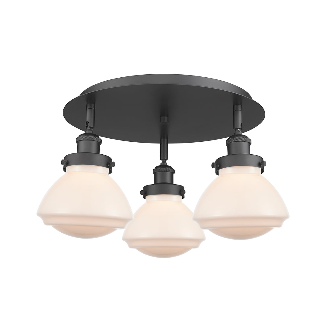 Innovations Lighting Olean Flush Mount - Matte Black Ceiling Flush Mounts Innovations Lighting Matte White ; Glass Type: Frosted  