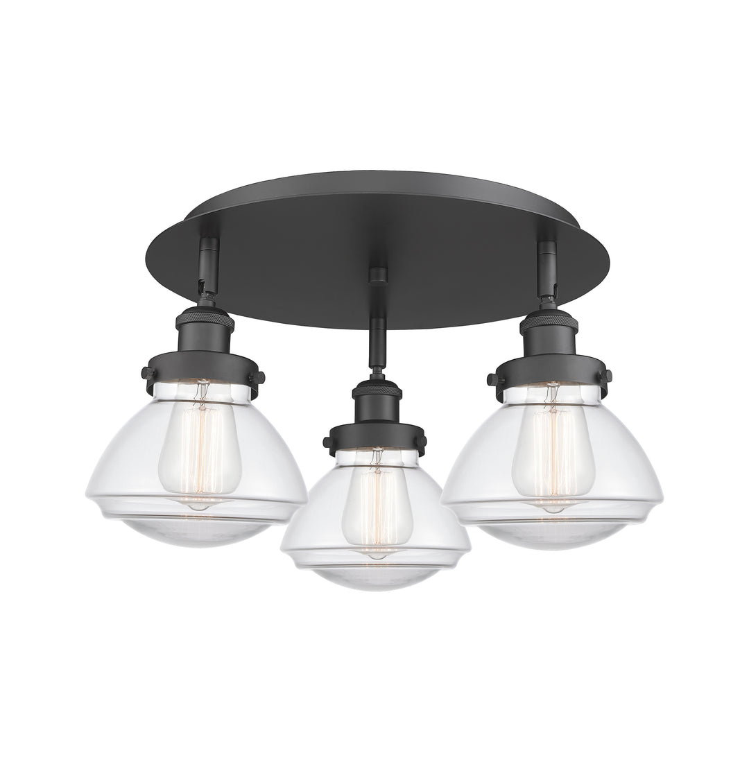 Innovations Lighting Olean Flush Mount - Matte Black Ceiling Flush Mounts Innovations Lighting Clear ; Glass Type: Clear  