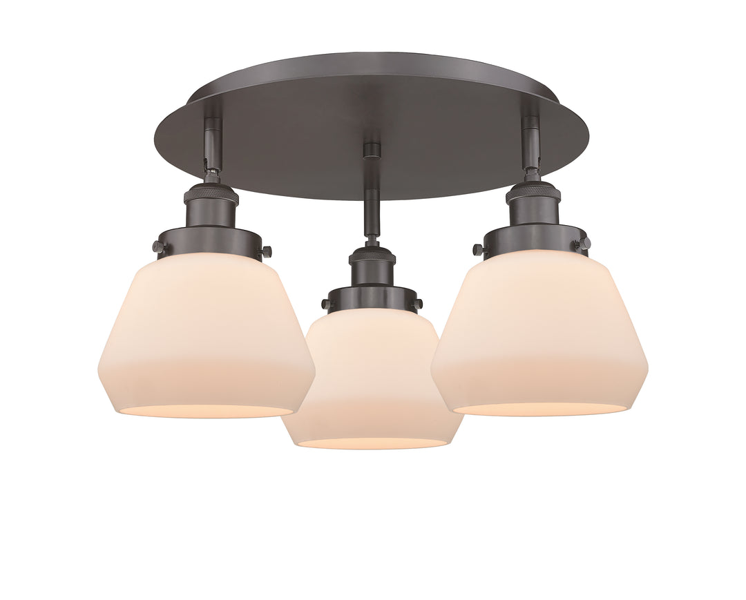 Innovations Lighting Fulton Flush Mount - Oil Rubbed Bronze Ceiling Flush Mounts Innovations Lighting Matte White ; Glass Type: Frosted  