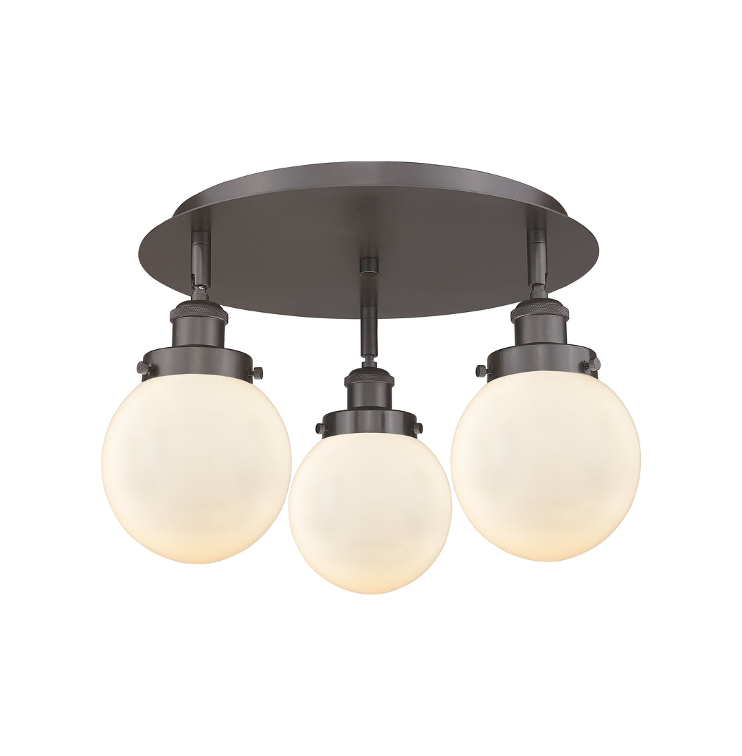 Innovations Lighting Beacon 6" Flush Mount - Oil Rubbed Bronze Ceiling Flush Mounts Innovations Lighting Matte White ; Glass Type: Frosted  