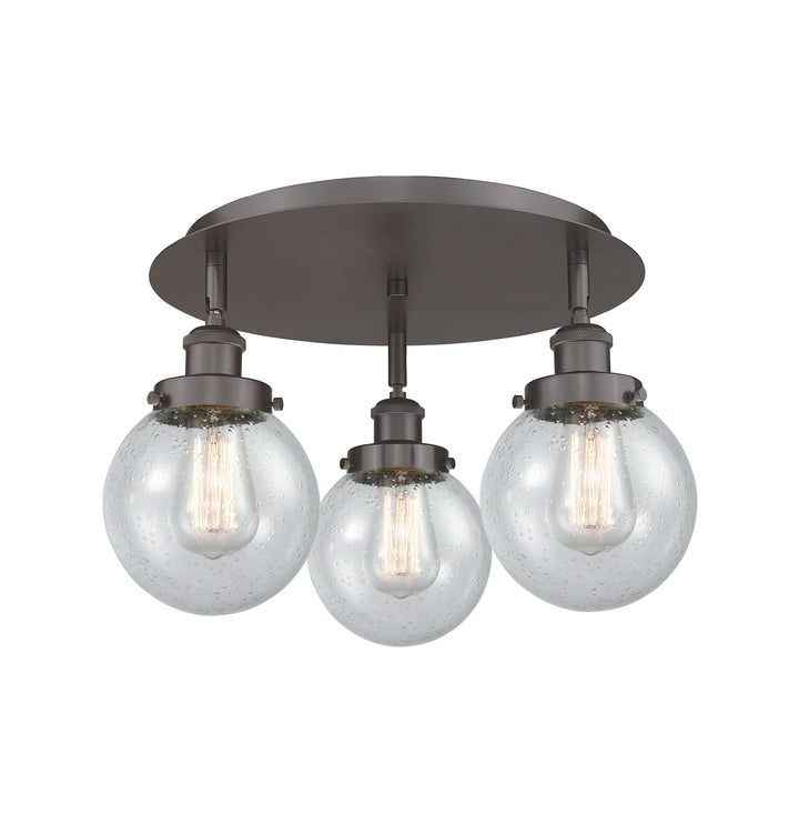 Innovations Lighting Beacon 6" Flush Mount - Oil Rubbed Bronze Ceiling Flush Mounts Innovations Lighting Seedy ; Glass Type: Seedy  