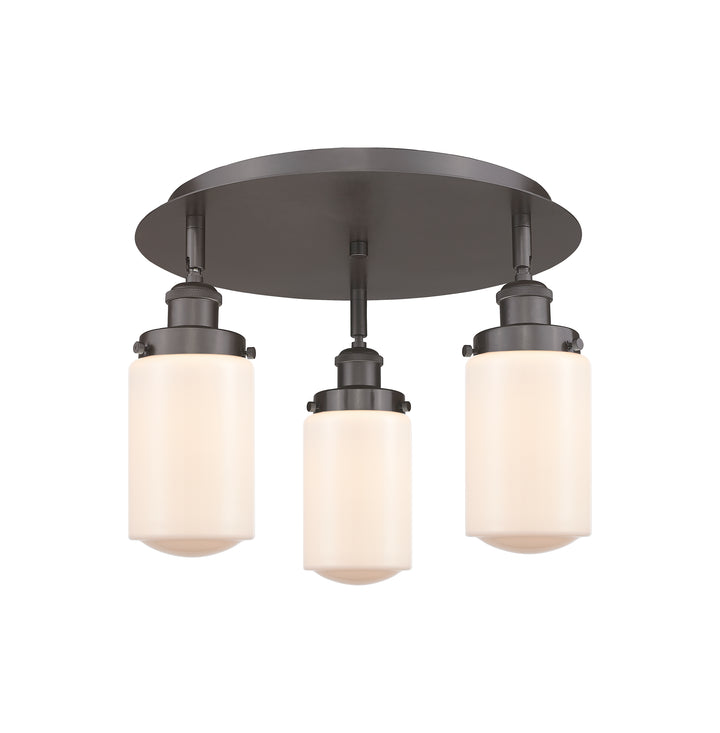 Innovations Lighting Dover Flush Mount - Oil Rubbed Bronze Ceiling Flush Mounts Innovations Lighting Matte White ; Glass Type: Frosted  