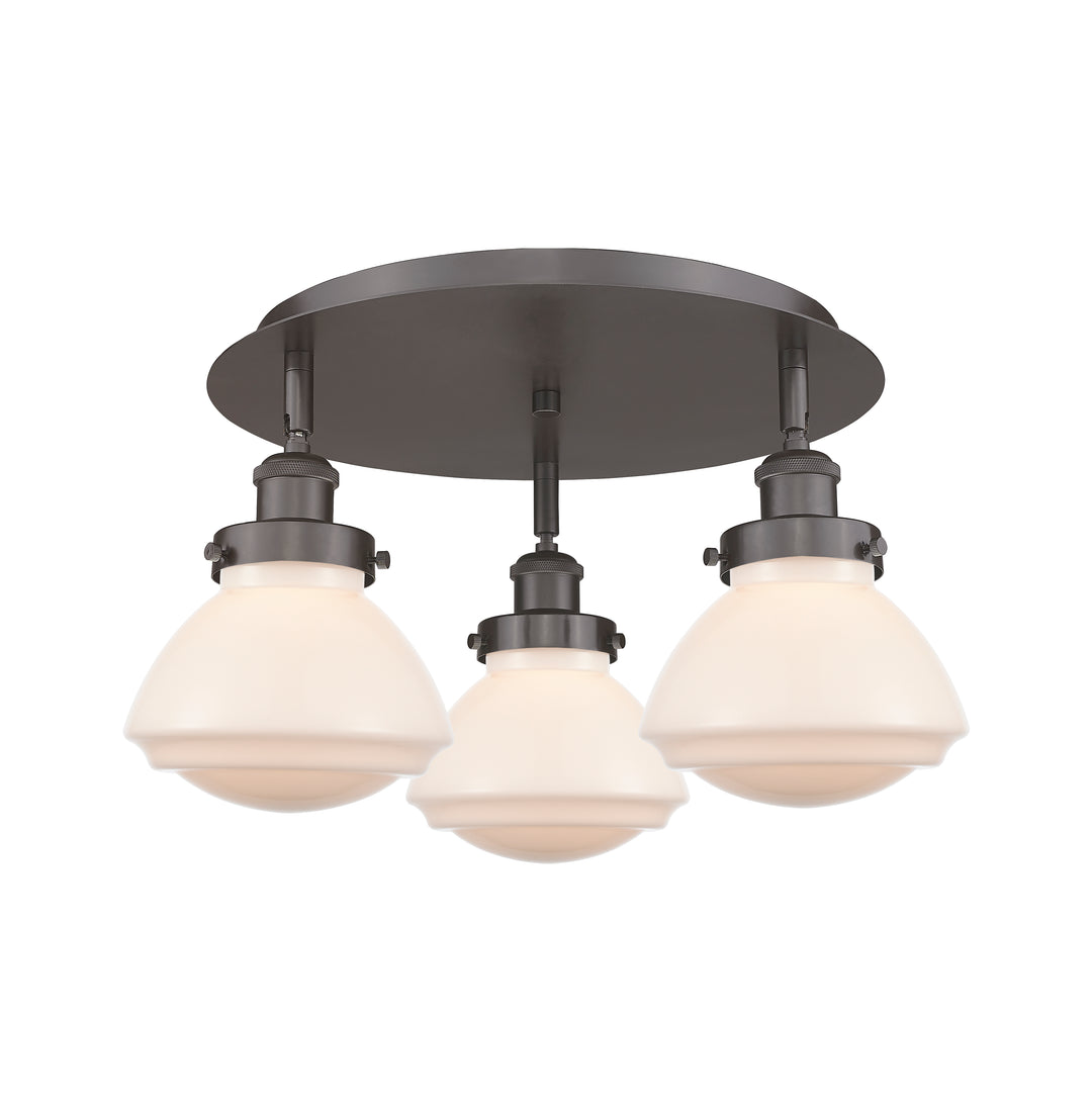 Innovations Lighting Olean Flush Mount - Oil Rubbed Bronze Ceiling Flush Mounts Innovations Lighting Matte White ; Glass Type: Frosted  