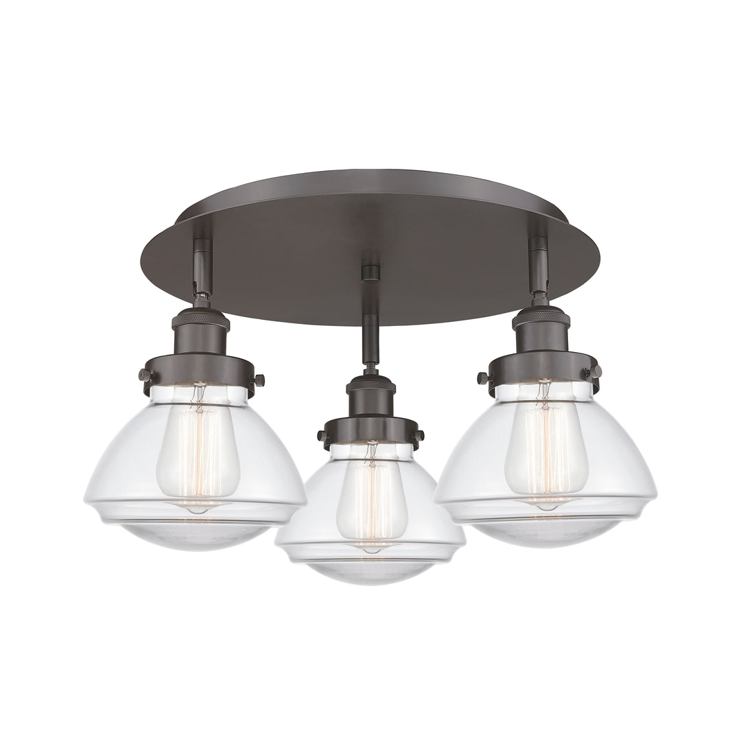 Innovations Lighting Olean Flush Mount - Oil Rubbed Bronze Ceiling Flush Mounts Innovations Lighting Clear ; Glass Type: Clear  