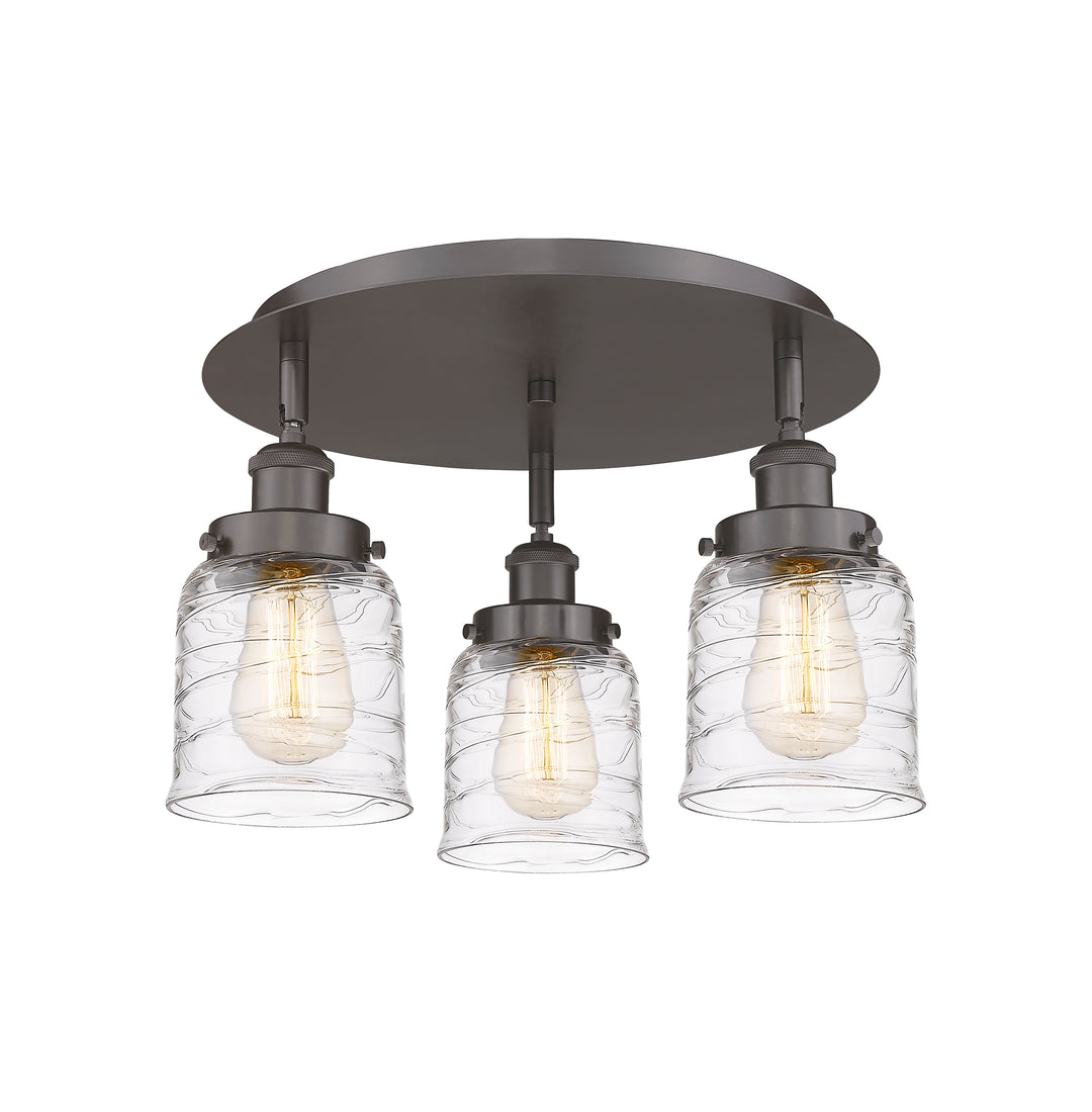 Innovations Lighting Bell Flush Mount Ceiling Flush Mounts Innovations Lighting Oil Rubbed Bronze Clear Deco Swirl ; Glass Type: Clear 