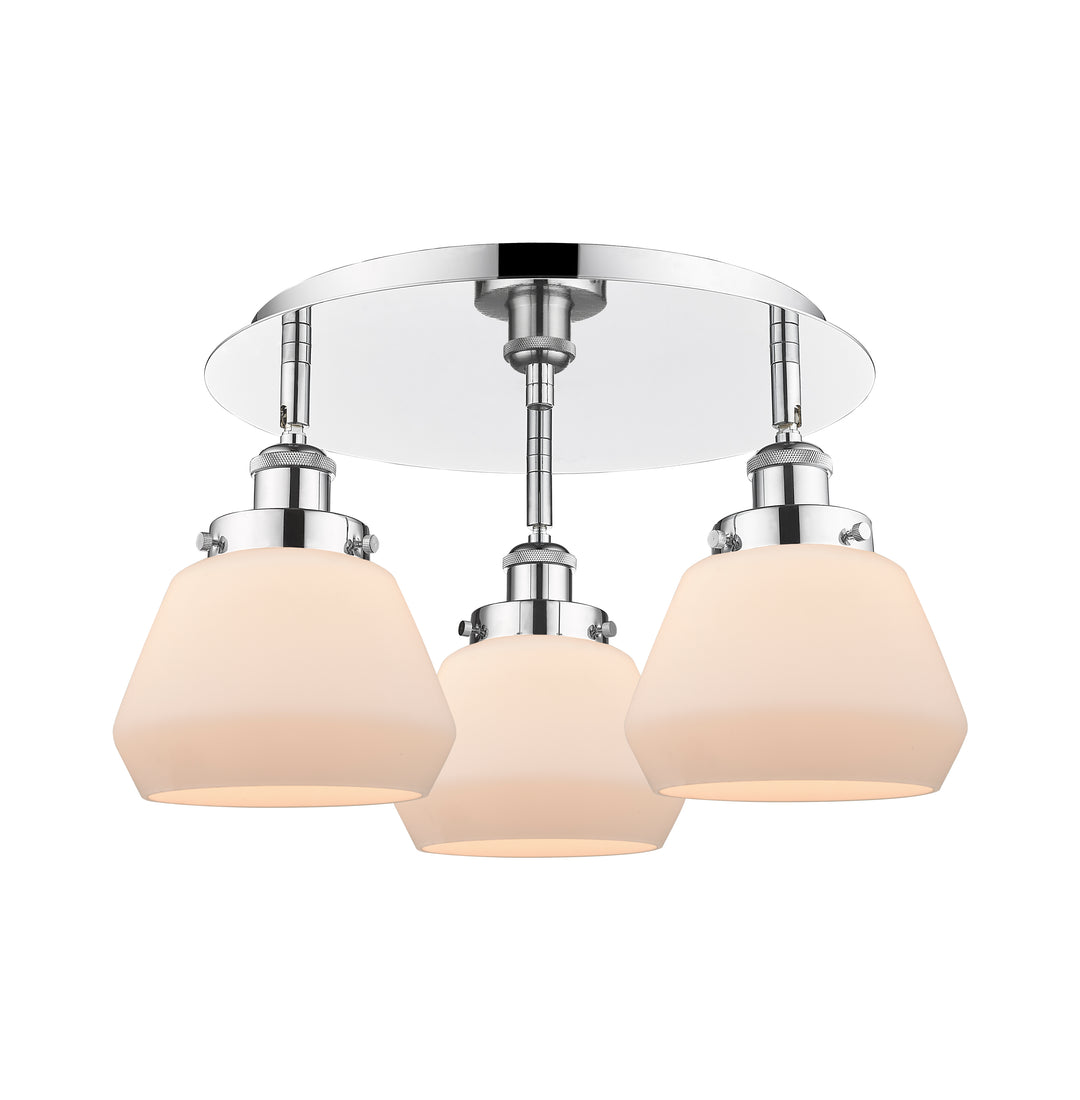 Innovations Lighting Fulton Flush Mount - Polished Chrome Ceiling Flush Mounts Innovations Lighting Matte White ; Glass Type: Frosted  