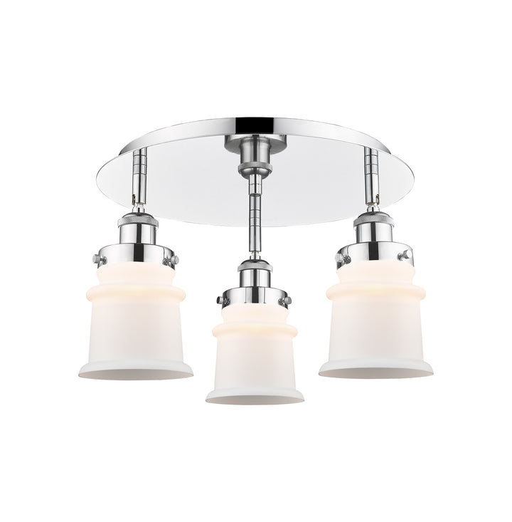 Innovations Lighting Canton Flush Mount Ceiling Flush Mounts Innovations Lighting Polished Chrome Matte White ; Glass Type: Frosted 