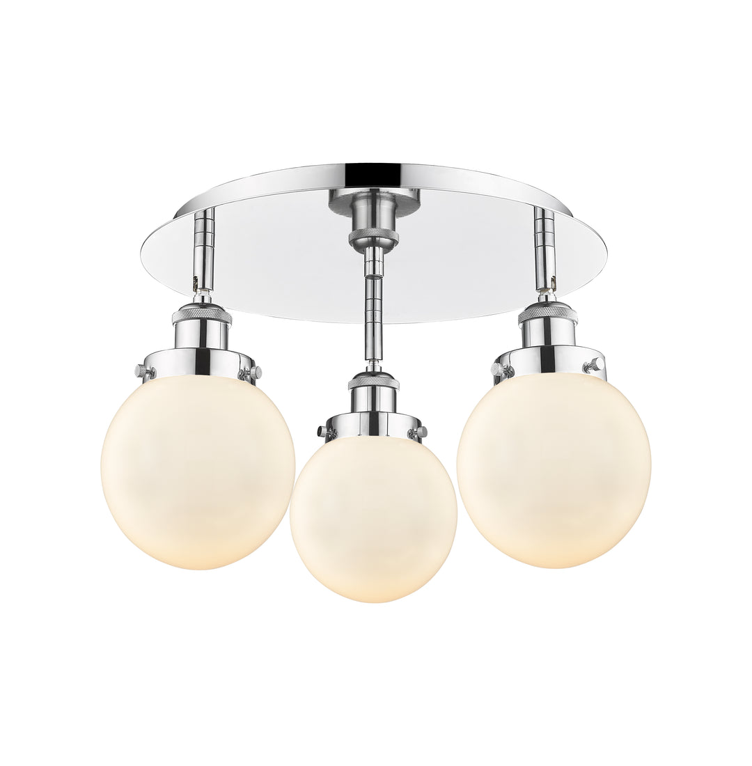 Innovations Lighting Beacon 6" Flush Mount - Polished Chrome Ceiling Flush Mounts Innovations Lighting Matte White ; Glass Type: Frosted  