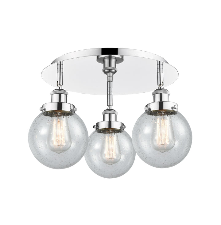 Innovations Lighting Beacon 6" Flush Mount - Polished Chrome Ceiling Flush Mounts Innovations Lighting Seedy ; Glass Type: Seedy  