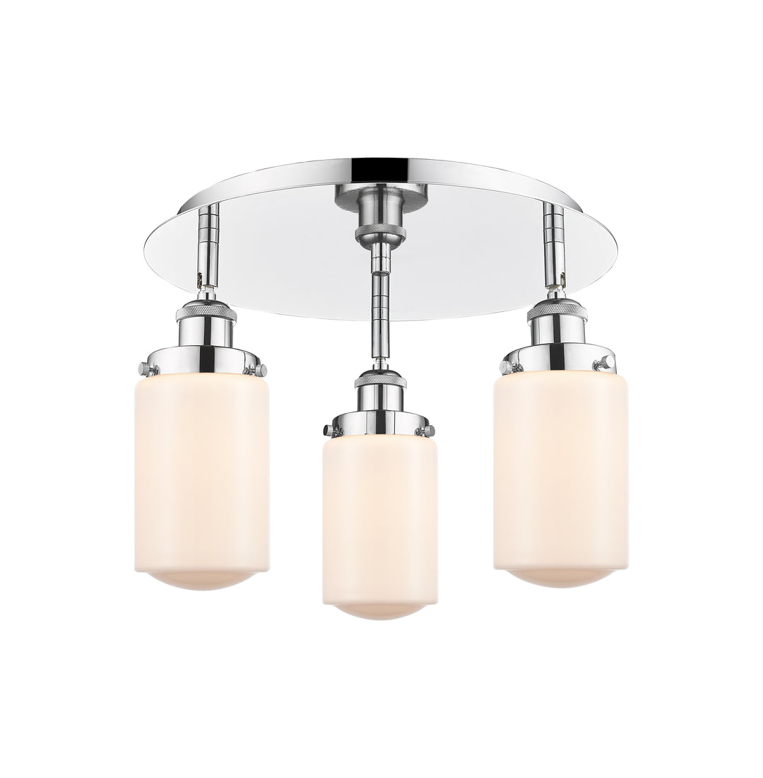 Innovations Lighting Dover Flush Mount - Polished Chrome Ceiling Flush Mounts Innovations Lighting Matte White ; Glass Type: Frosted  