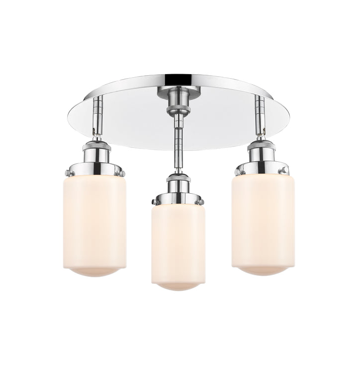 Innovations Lighting Dover Flush Mount - Polished Chrome Ceiling Flush Mounts Innovations Lighting Matte White ; Glass Type: Frosted  