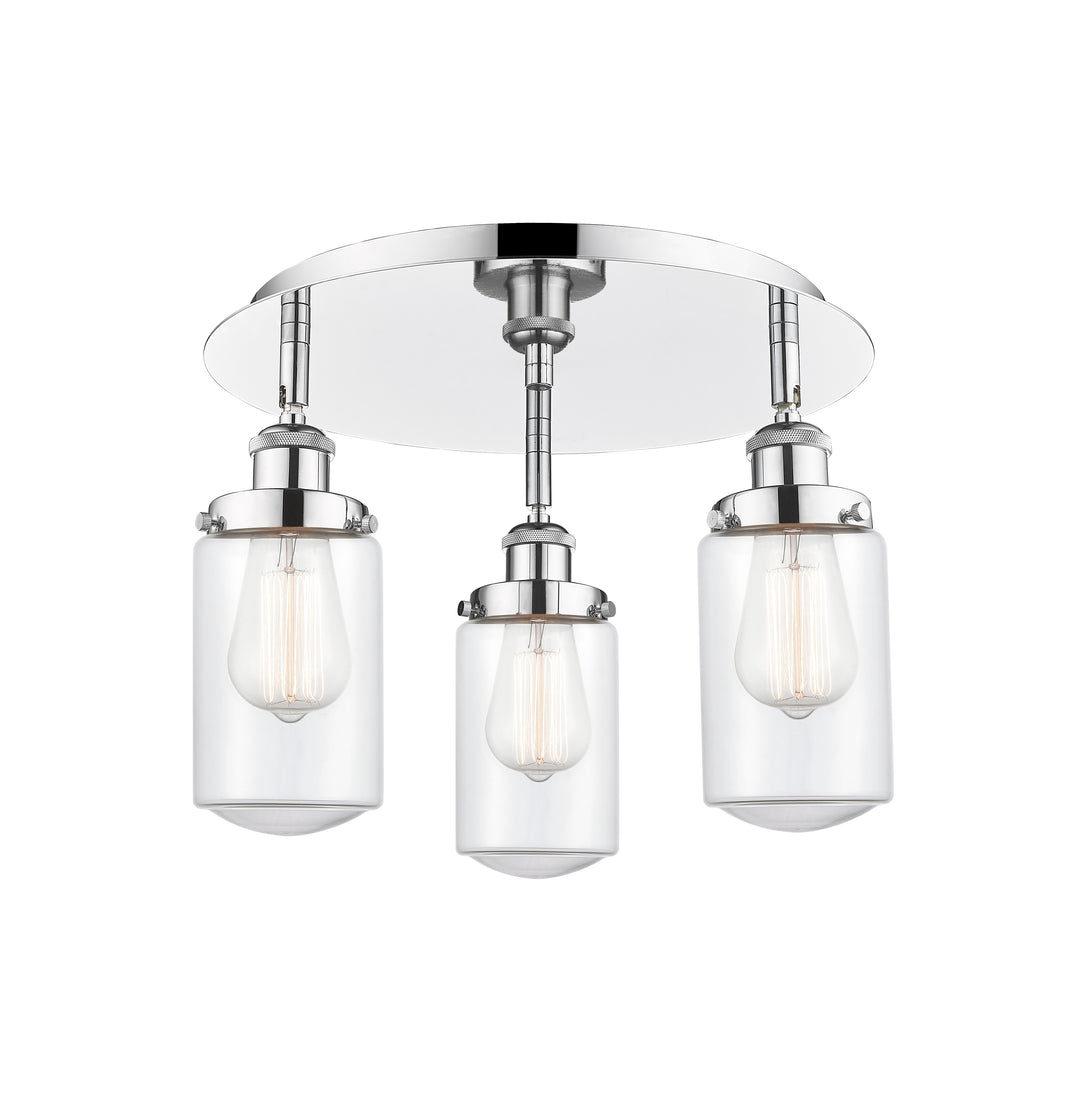 Innovations Lighting Dover Flush Mount - Polished Chrome Ceiling Flush Mounts Innovations Lighting Clear ; Glass Type: Clear  