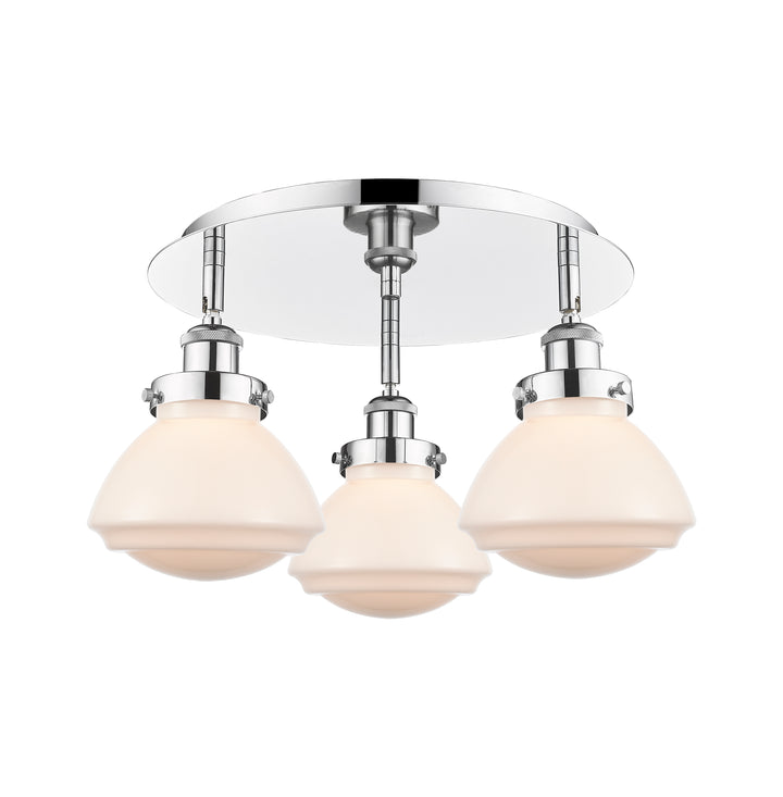 Innovations Lighting Olean Flush Mount - Polished Chrome Ceiling Flush Mounts Innovations Lighting Matte White ; Glass Type: Frosted  