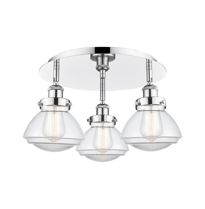 Innovations Lighting Olean Flush Mount - Polished Chrome Ceiling Flush Mounts Innovations Lighting Clear ; Glass Type: Clear  