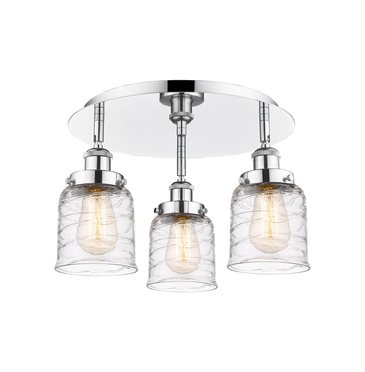 Innovations Lighting Bell Flush Mount Ceiling Flush Mounts Innovations Lighting Polished Chrome Clear Deco Swirl ; Glass Type: Clear 