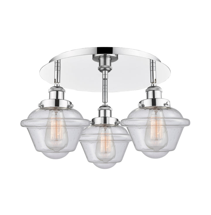 Innovations Lighting Oxford Flush Mount - Polished Chrome Ceiling Flush Mounts Innovations Lighting Seedy ; Glass Type: Seeded  