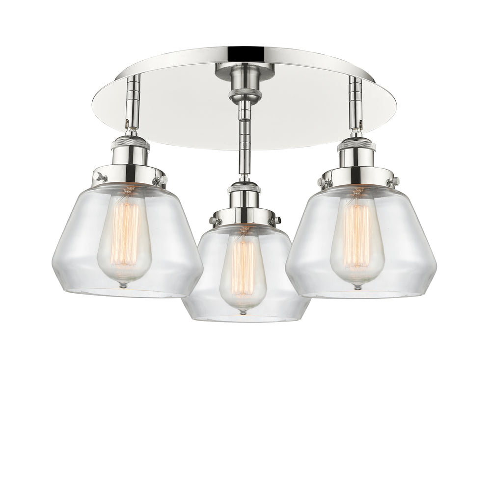 Innovations Lighting Fulton Flush Mount - Polished Nickel Ceiling Flush Mounts Innovations Lighting Clear ; Glass Type: Clear  