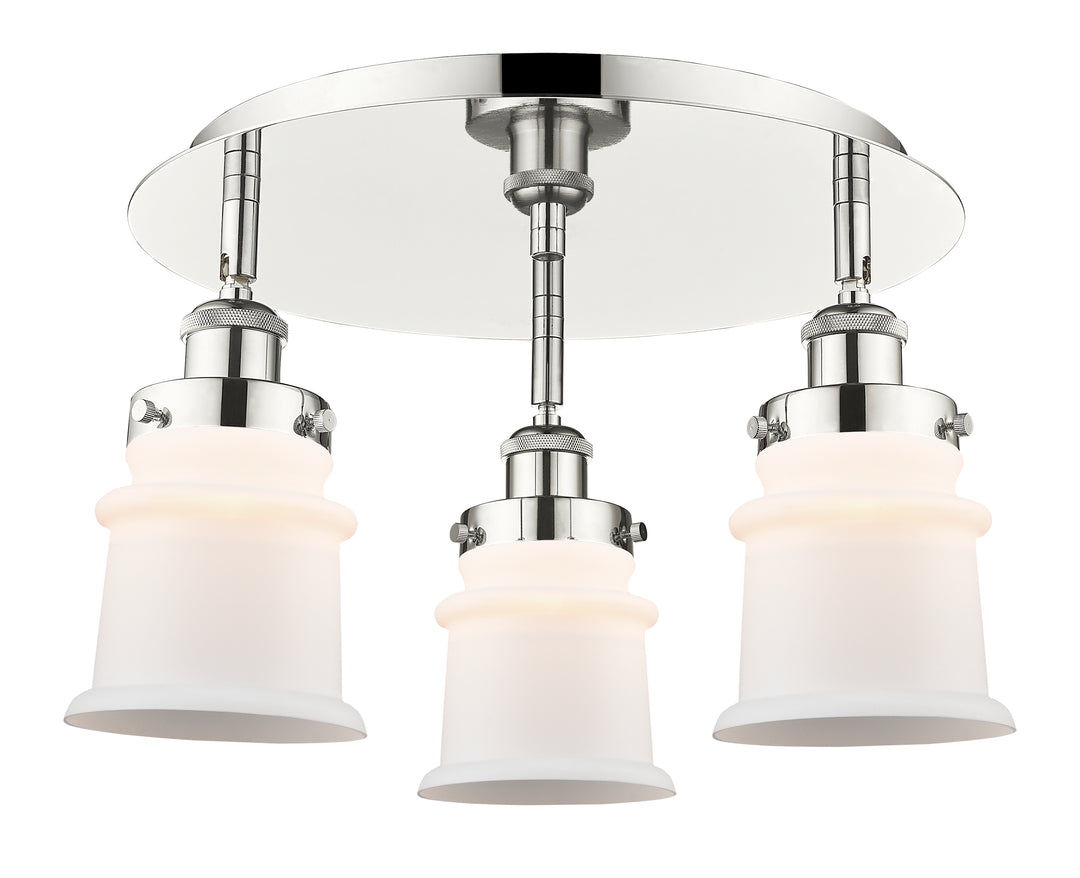 Innovations Lighting Canton Flush Mount Ceiling Flush Mounts Innovations Lighting Polished Nickel Matte White ; Glass Type: Frosted 