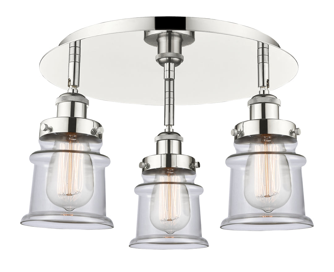 Innovations Lighting Canton Flush Mount Ceiling Flush Mounts Innovations Lighting Polished Nickel Clear ; Glass Type: Clear 