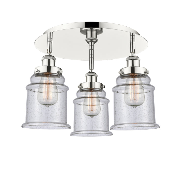 Innovations Lighting Canton 6" Flush Mount - Polished Nickel Ceiling Flush Mounts Innovations Lighting Seedy ; Glass Type: Seeded  