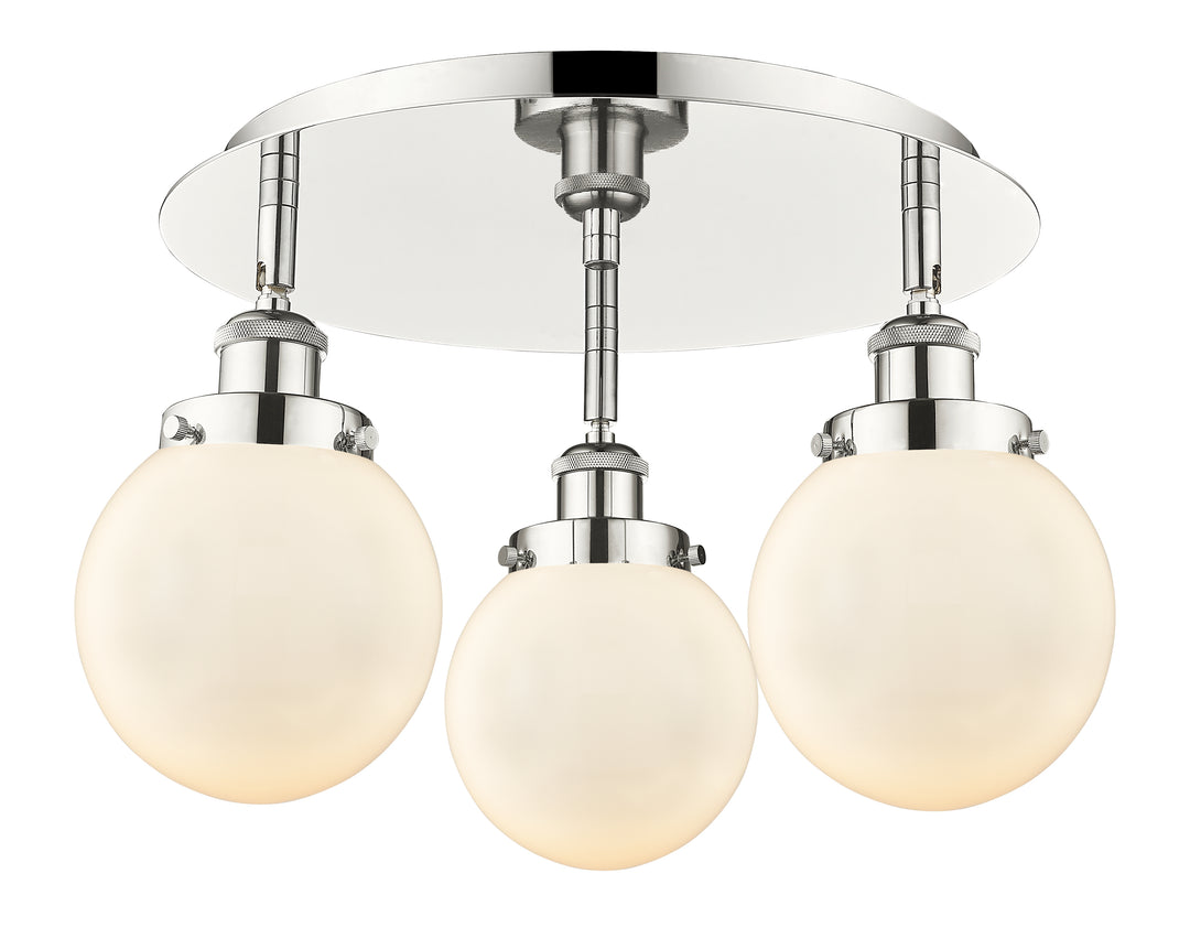 Innovations Lighting Beacon 6" Flush Mount - Polished Nickel Ceiling Flush Mounts Innovations Lighting Matte White ; Glass Type: Frosted  