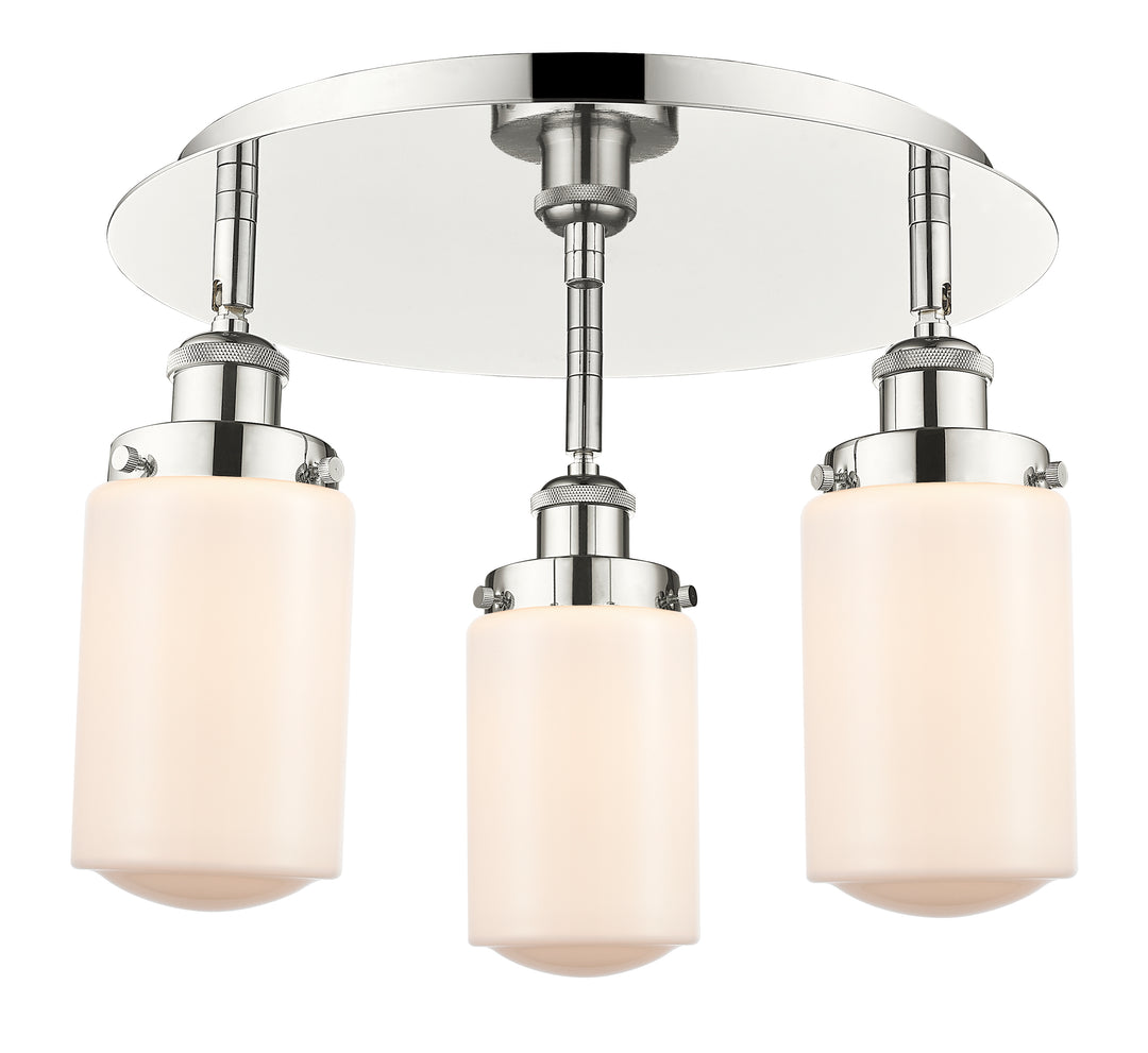 Innovations Lighting Dover Flush Mount - Polished Nickel Ceiling Flush Mounts Innovations Lighting Matte White ; Glass Type: Frosted  